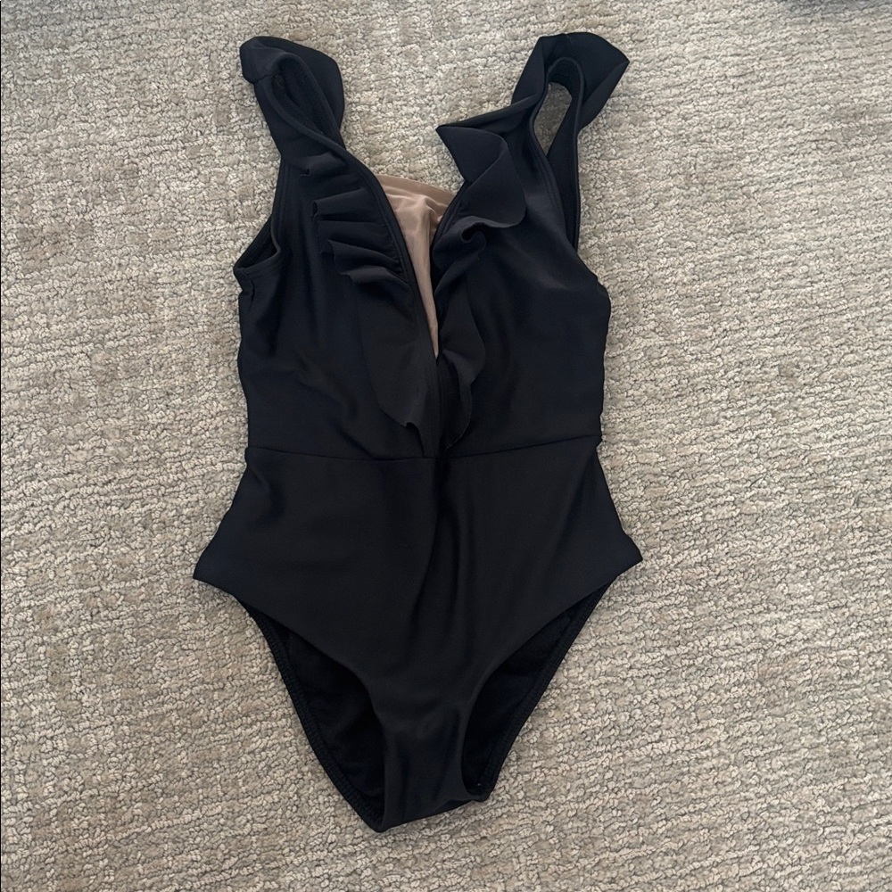 Black Ruffled Leotard